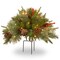 National Tree Company Pre-Lit Feel Real® Artificial Colonial Urn Filler, Green, Warm White Lights, LED, Battery Operated, Timer, Pine Cones, Berries, 18 inch, Indoor or Outdoor Use.